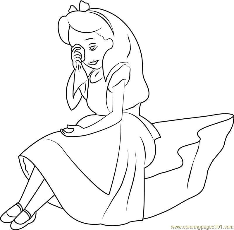 Alice Crying Coloring Page 800x785 Alice Crying Coloring Page