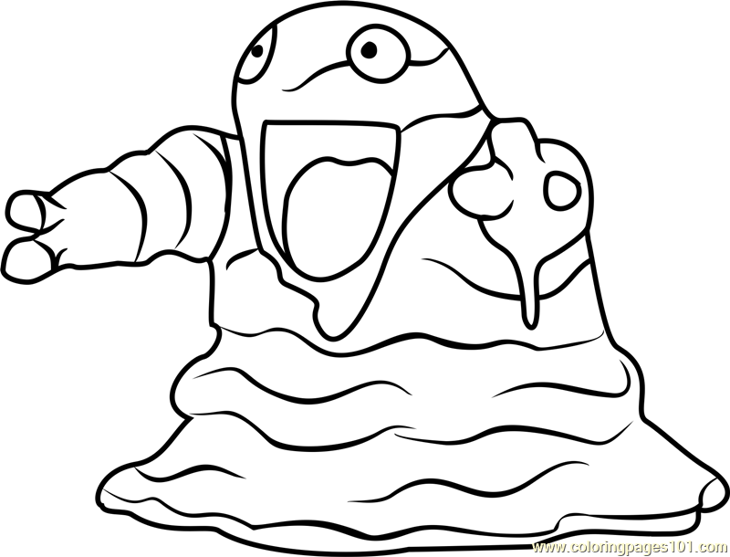 Grimer Pokemon Go Coloring Page 800x610 Grimer Pokemon Go Coloring Page