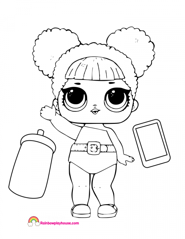 Queen Bee Lol Doll Coloring Page 595x770 Queen Bee Lol Doll Coloring Page