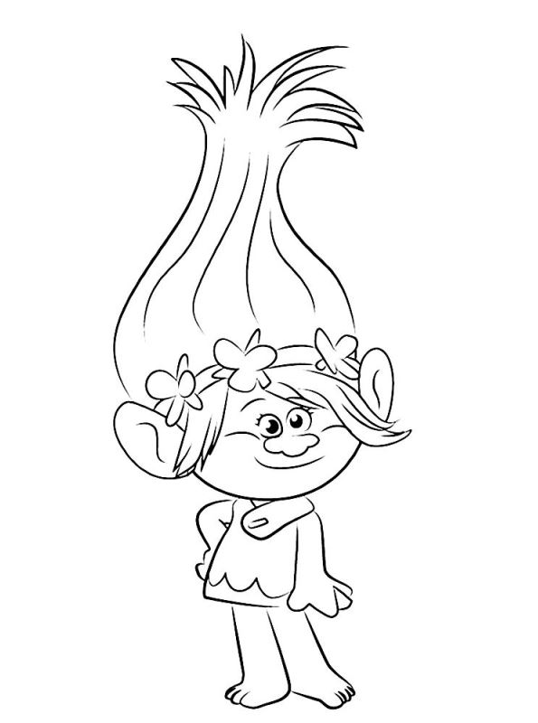 Trolls 2016 Coloring Page 595x800 Trolls 2016 Coloring Page