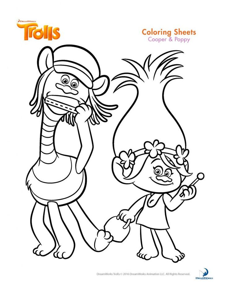 Trolls Colouring Pages 2016 736x952 Trolls Colouring Pages 2016