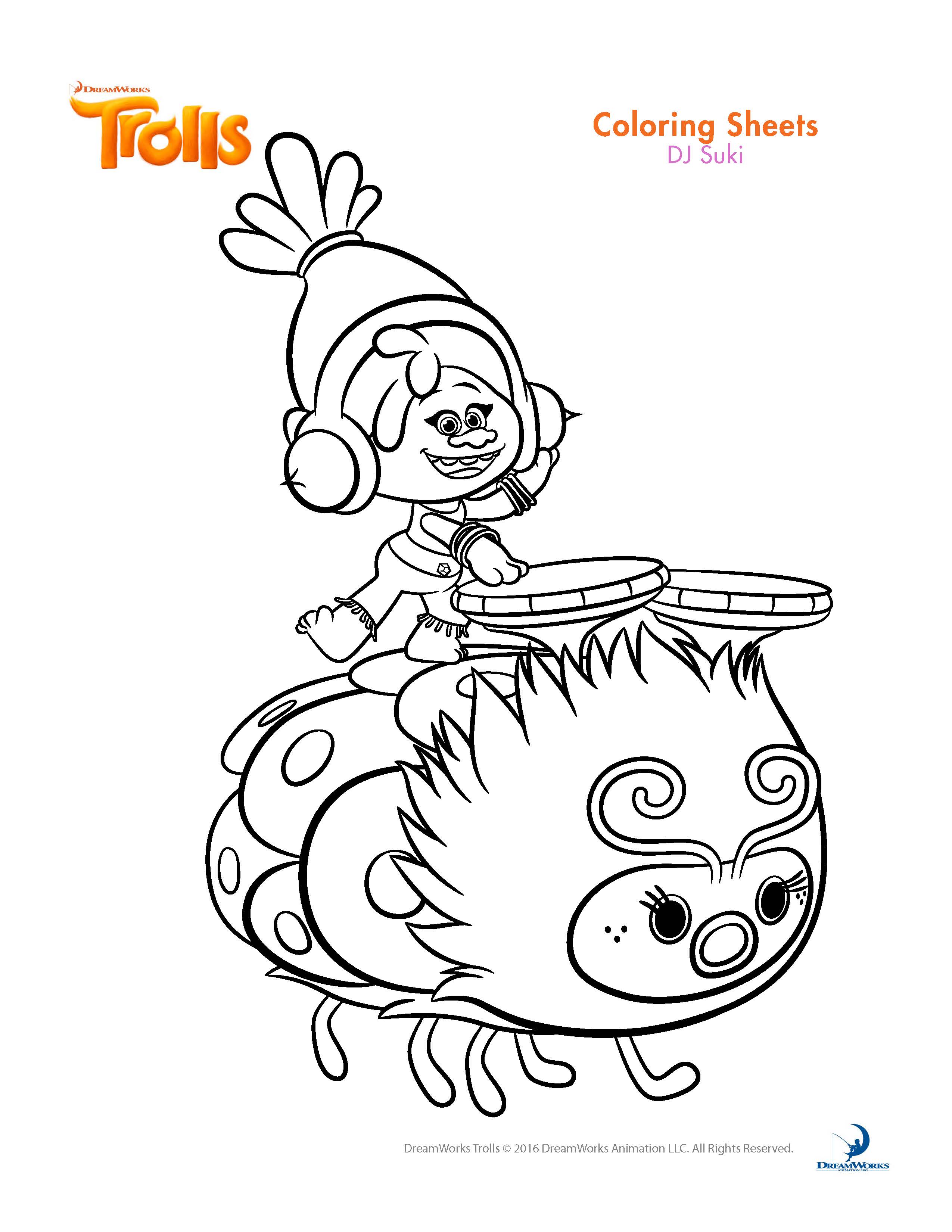 Trolls Movie Coloring Pages 2550x3300 Trolls Movie Coloring Pages