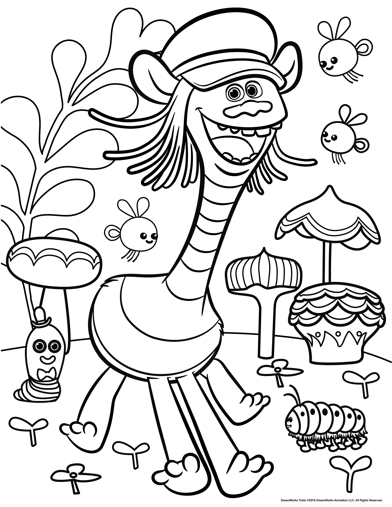 Dreamworks Trolls Coloring Pages 1500x1940 Dreamworks Trolls Coloring Pages