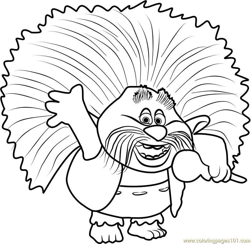 800x780 King Peppy From Trolls Coloring Page
