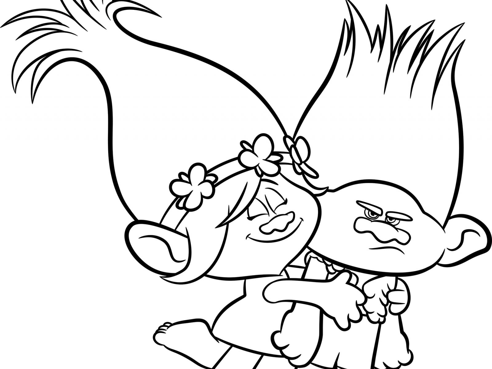 1600x1200 Poppy From Trolls Coloring Page Free Printable Cartoons Movie