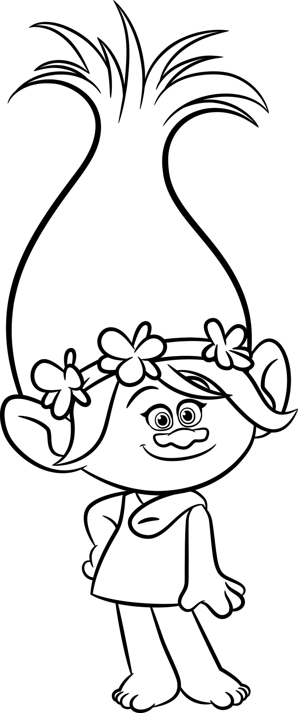 Trolls Lovely Poppy Free Coloring Page Kids Printable 1000x2391 Trolls Lovely Poppy Free Coloring Page Kids Printable