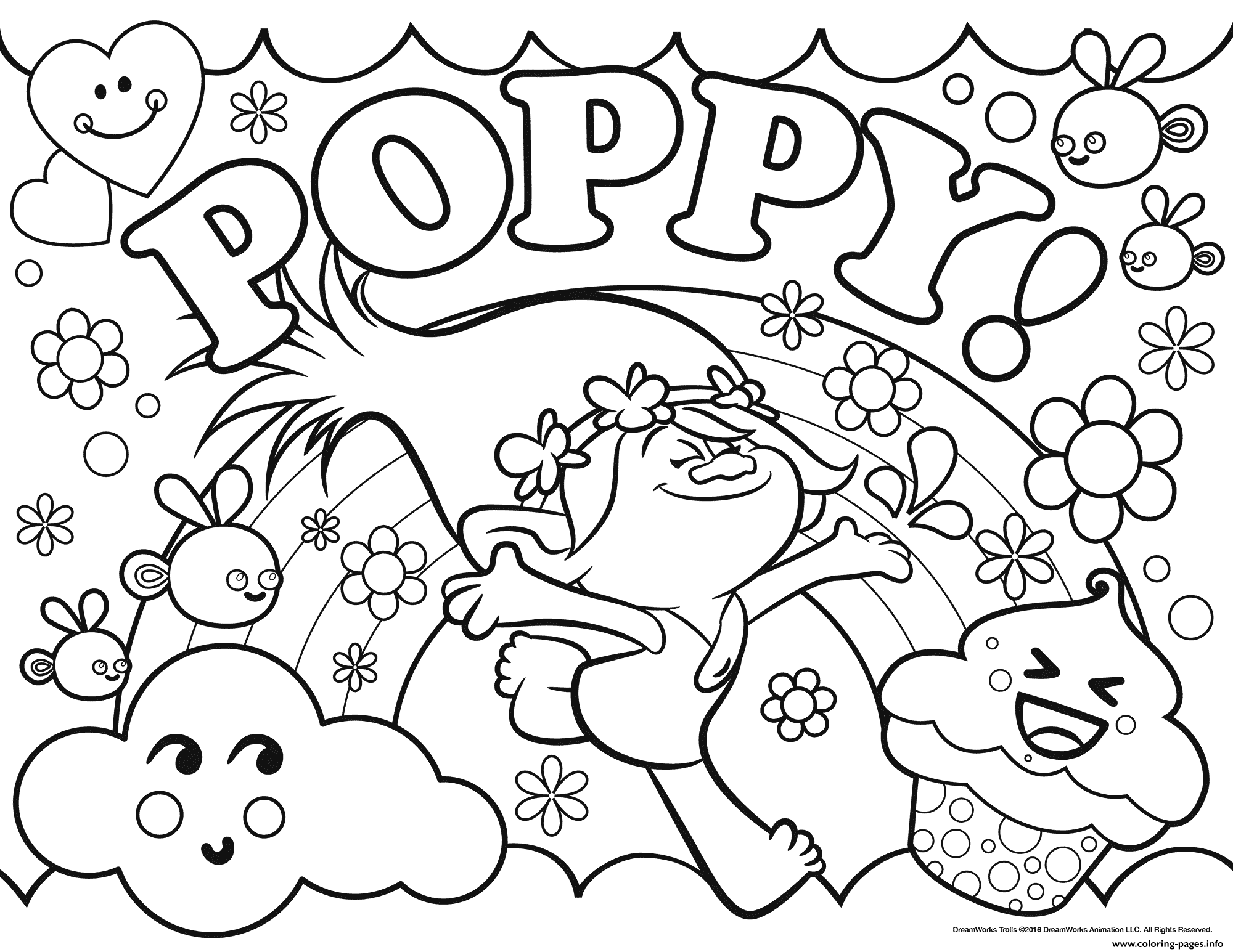 Trolls Poppy Coloring Pages Printable 2000x1545 Trolls Poppy Coloring Pages Printable