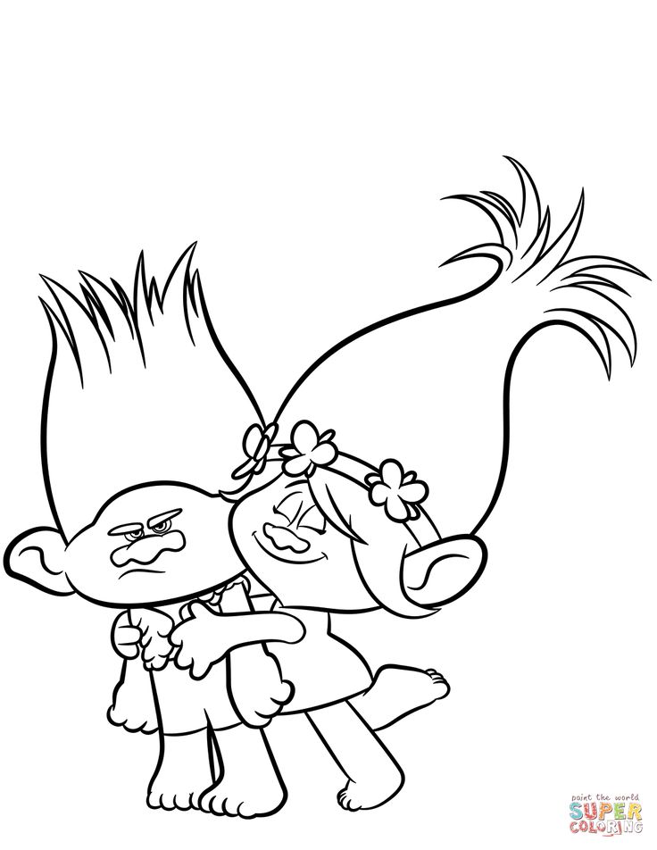 Trolls Printable Coloring Pages