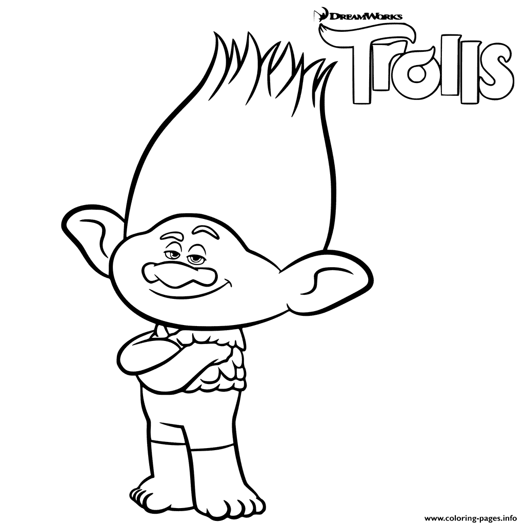Coloring Branch Trolls Printable Coloring Pages Book 1024x1024 Coloring Branch Trolls Printable Coloring Pages Book