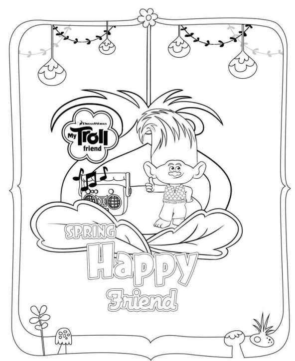 592x725 Trolls Movie Coloring Pages