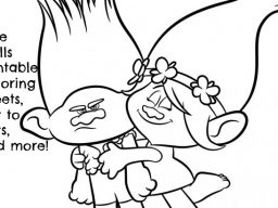 256x192 Trolls Movie Coloring Page Printables. Branch From Trolls Movie