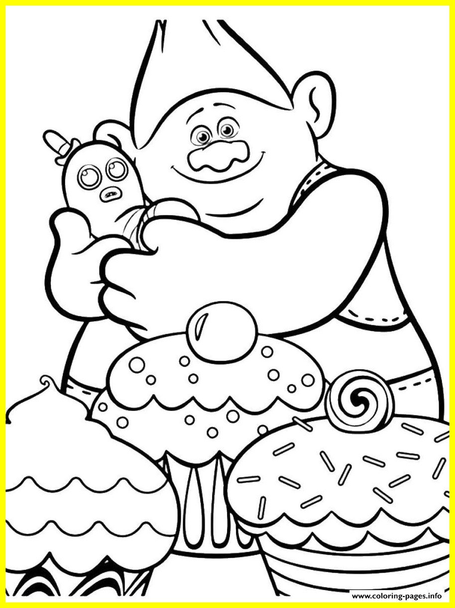 914x1222 Amazing Trolls Movie Coloring Printable Pict Of Cupcake Popular