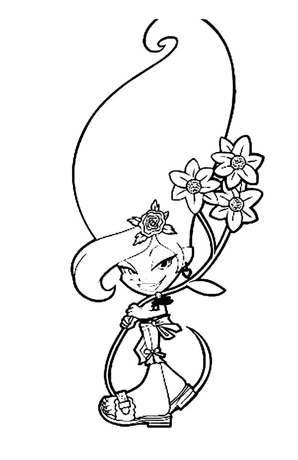 Amethyst Van Der Troll Holding Beautiful Flower Trollz Coloring 600x926 Amethyst Van Der Troll Holding Beautiful Flower Trollz Coloring