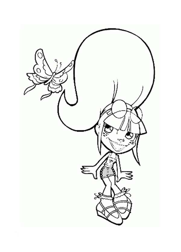 Trollz Sapphire Trollzawa Followed By A Butterfly Coloring Pages 600x834 Trollz Sapphire Trollzawa Followed By A Butterfly Coloring Pages