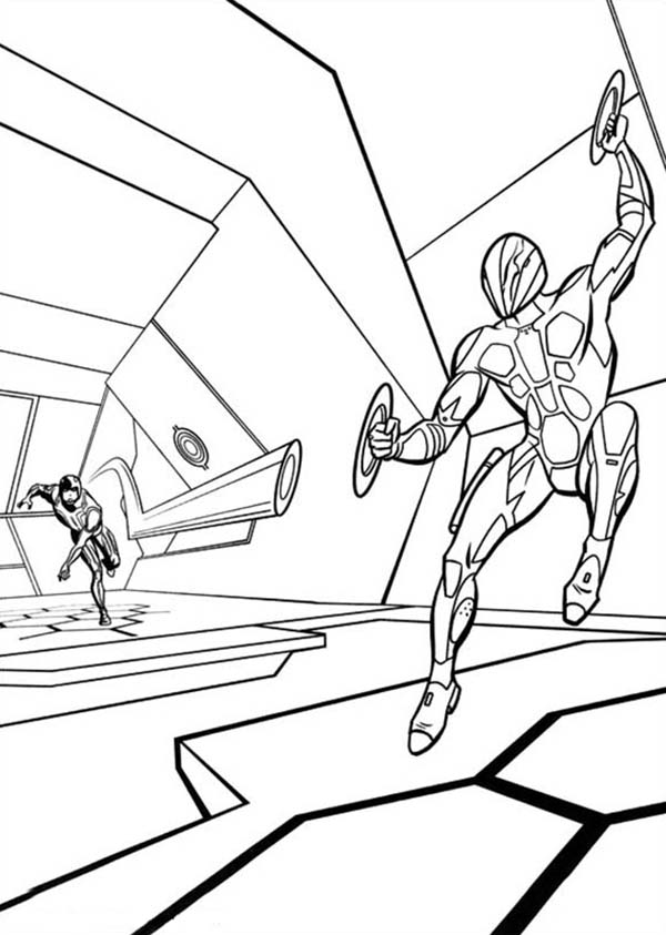 Tron Legacy Dodging Light Blade Coloring Pages Color Luna 600x843 Tron Legacy Dodging Light Blade Coloring Pages Color Luna
