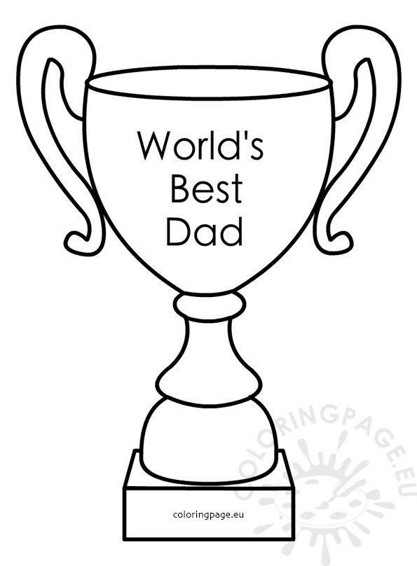 World's Best Dad Award Trophy Coloring Page 595x808 World's Best Dad Award Trophy Coloring Page