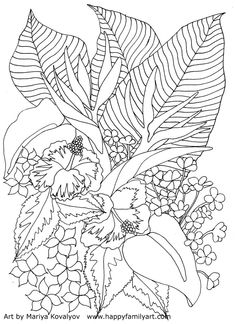 235x324 Tropical Flowers Stained Glass Coloring Book Coloring Pages