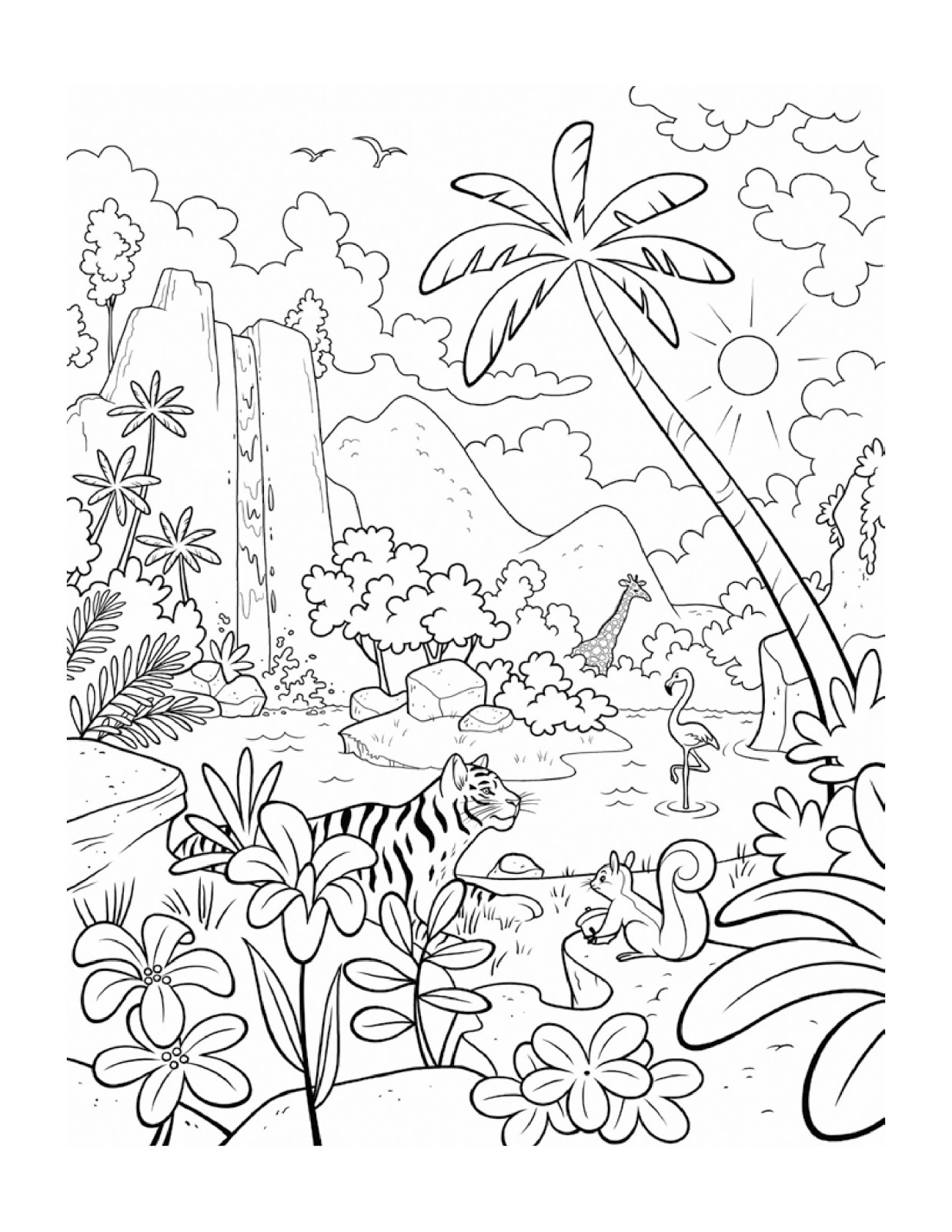 1237x1600 Jungle Leaf Coloring Page To Print For Toddler Free Printable