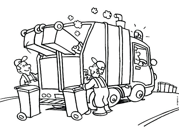 Garbage Truck Coloring Page Icontent 600x450 Garbage Truck Coloring Page Icontent