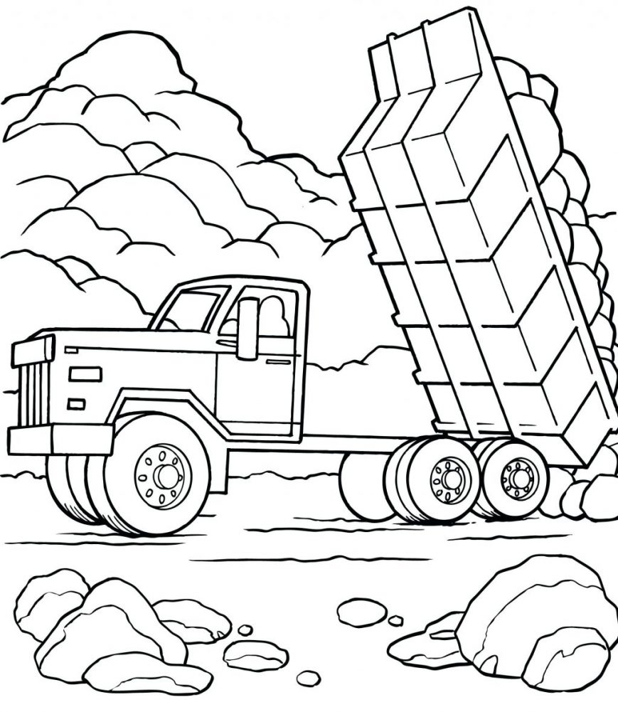 869x1001 Dump Truck Coloring Pages Image Hd Printable Crayola Book