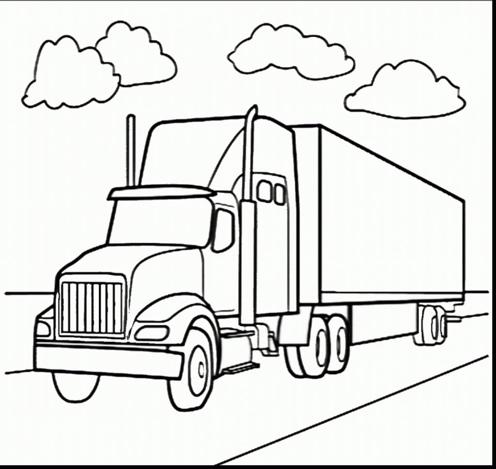 1024x967 Awesome Semi Truck Coloring Pages Preschool To Good Semi Truck
