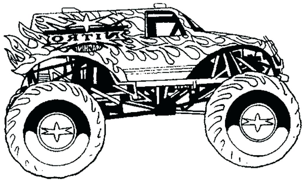 1024x606 Truck Color Pages Monster Truck Coloring Pages Grave Digger