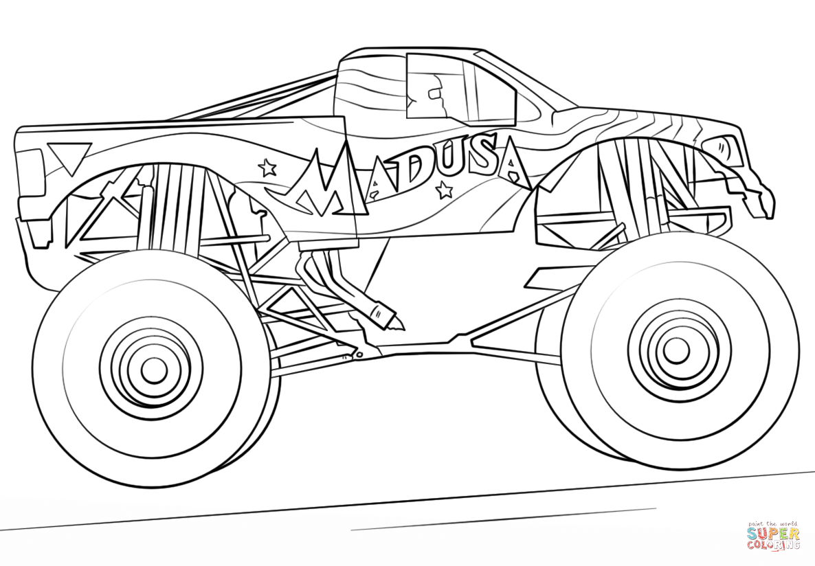1186x824 El Toro Loco Monster Truck Coloring Page