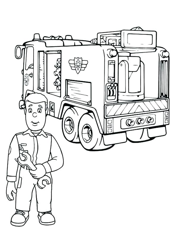 600x841 Fire Truck Coloring Page Plus Fire Engine Coloring Page Coloring