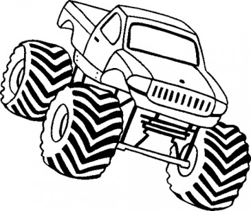 365x307 Monster Truck Coloring Page Cameo Silhouette