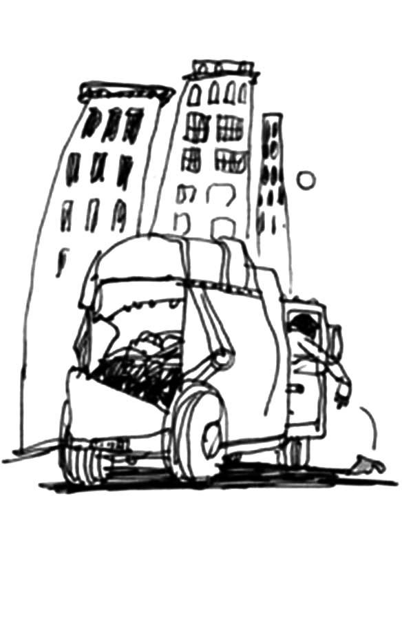 600x900 Big City Garbage Truck Coloring Pages