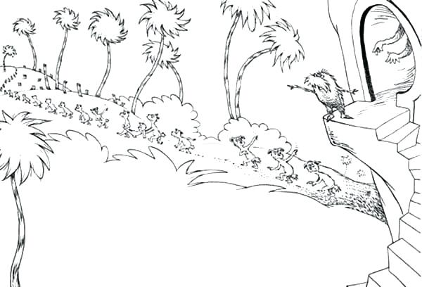 600x408 The Lorax Coloring Pages The Send The Animals Find New Place