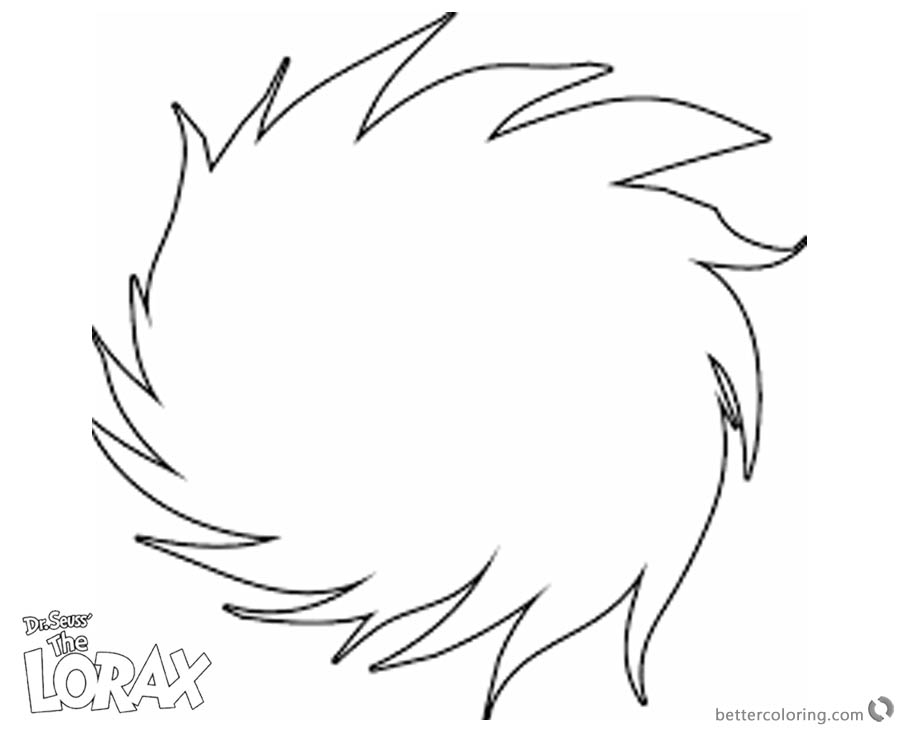 900x730 Dr Seuss Lorax Coloring Page Truffula Tree Topview