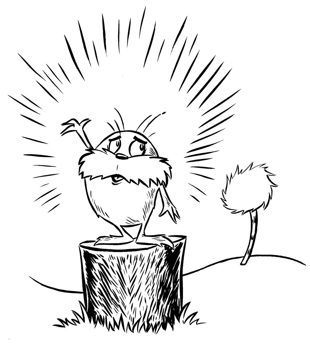 1000x1119 Truffula Tree Coloring Pages Lorax Coloring Page Lorax Signs