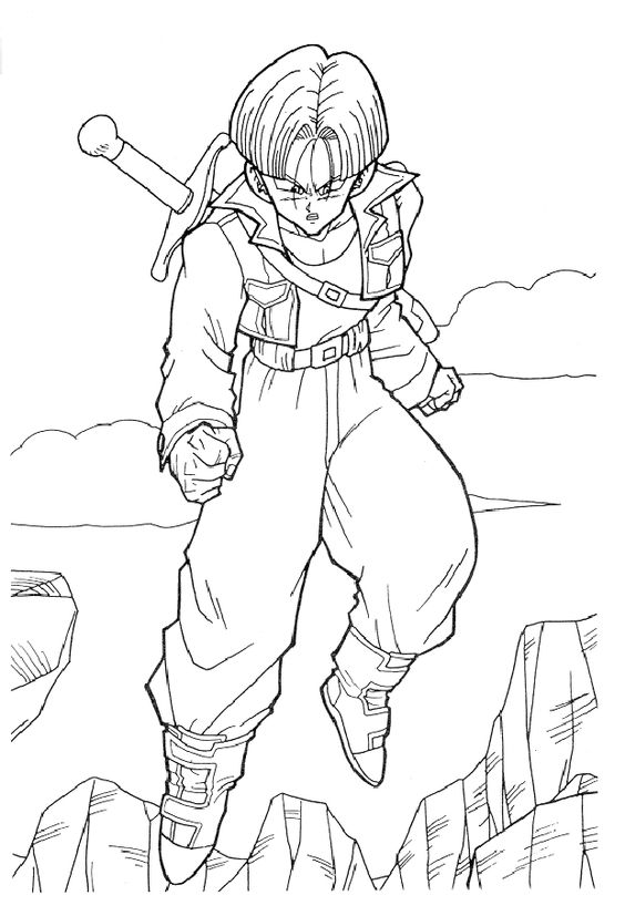 564x827 Dragon Ball Z Guy Free Coloring Page Dragon Ball Z, Kids