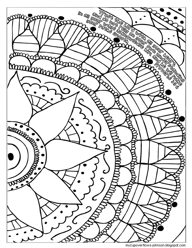 612x792 Proverbs 3 5 6 Coloring Page My Cup Overflows Trust The Lord