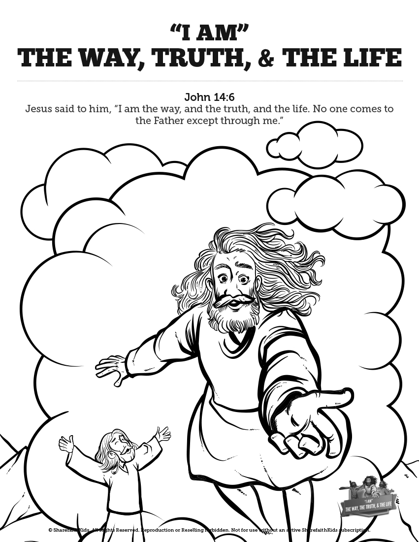 851x1101 John 14 The Way The Truth And The Life Sunday School Coloring