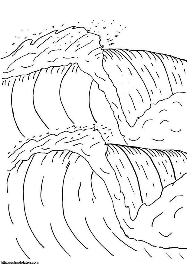 618x874 Coloring Page Tsunami