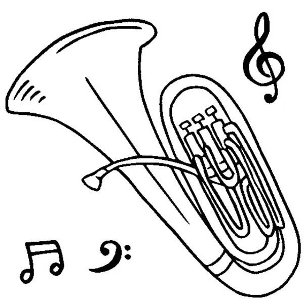 598x599 Tuba Coloring Page Amp Coloring Book