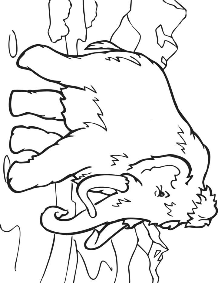 This Coloring Page For Kids Features A Wooly Mammoth Walking Along 720x932 This Coloring Page For Kids Features A Wooly Mammoth Walking Along