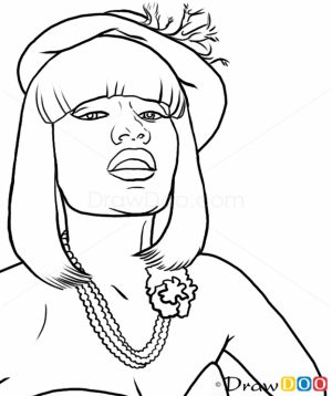 300x358 Nicki Minaj Coloring Pages. Pop Stars Celebreties Coloring Pages