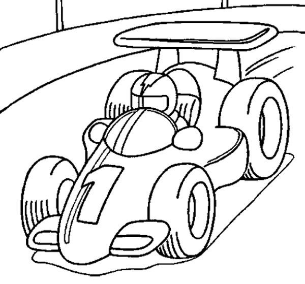 Race Car Turbo Coloring Page 600x559 Race Car Turbo Coloring Page