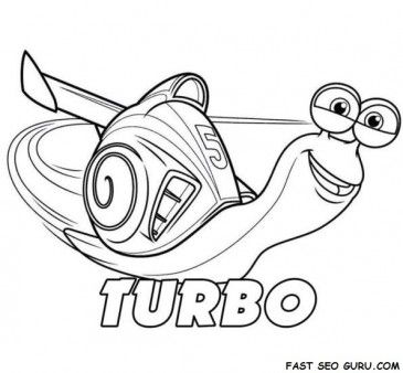 Printable Disney Turbo Coloring Page 365x338 Printable Disney Turbo Coloring Page