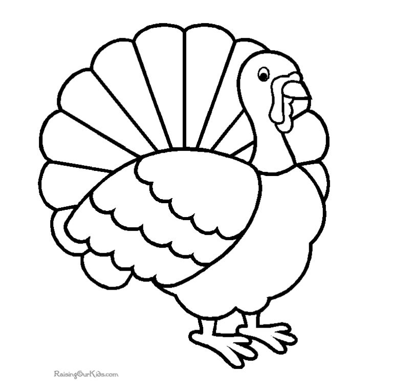 768x764 Turkey To Color Free Printable 193 Free Printable Turkey Coloring