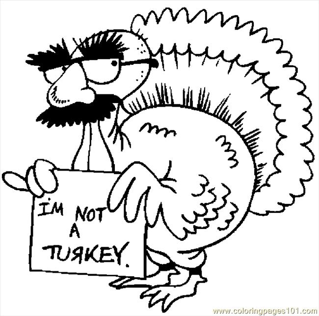 650x643 I'M Not A Turkey Coloring Page