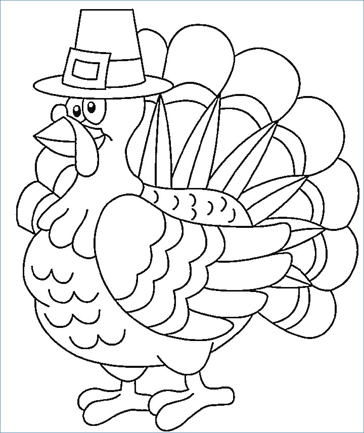 720x857 Easy Turkey Coloring Page For Thanksgiving