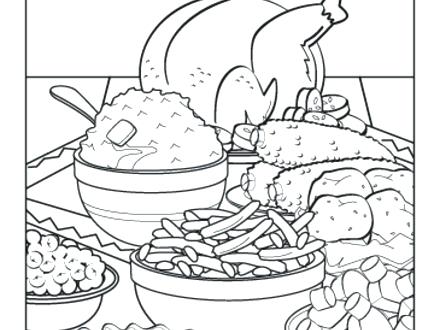440x330 Thanksgiving Feast Coloring Pages Thanksgiving Dinner Coloring