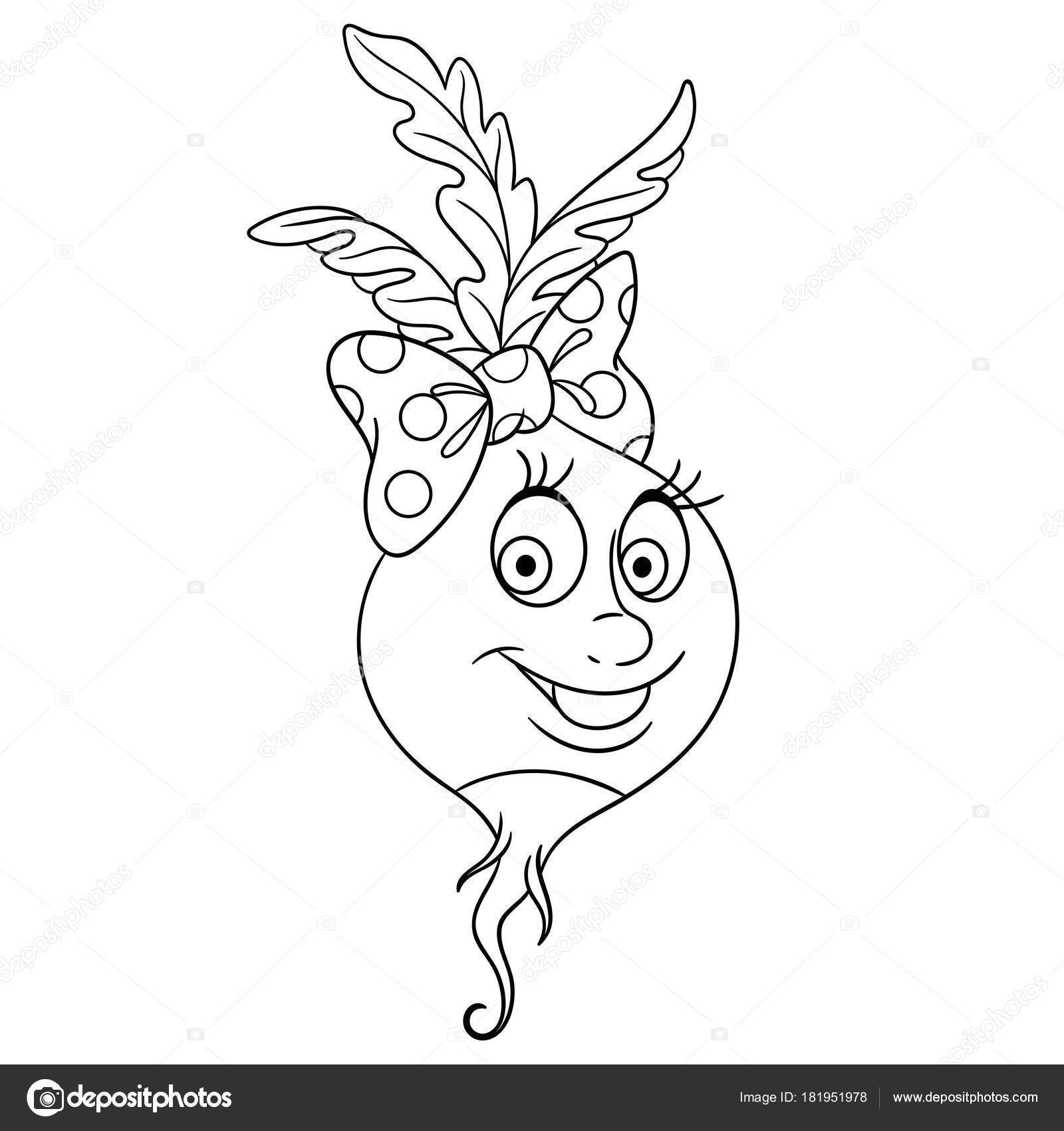 The Best Coloring Page Cartoon Radish Happy Vegetable Character 1600x1700 The Best Coloring Page Cartoon Radish Happy Vegetable Character