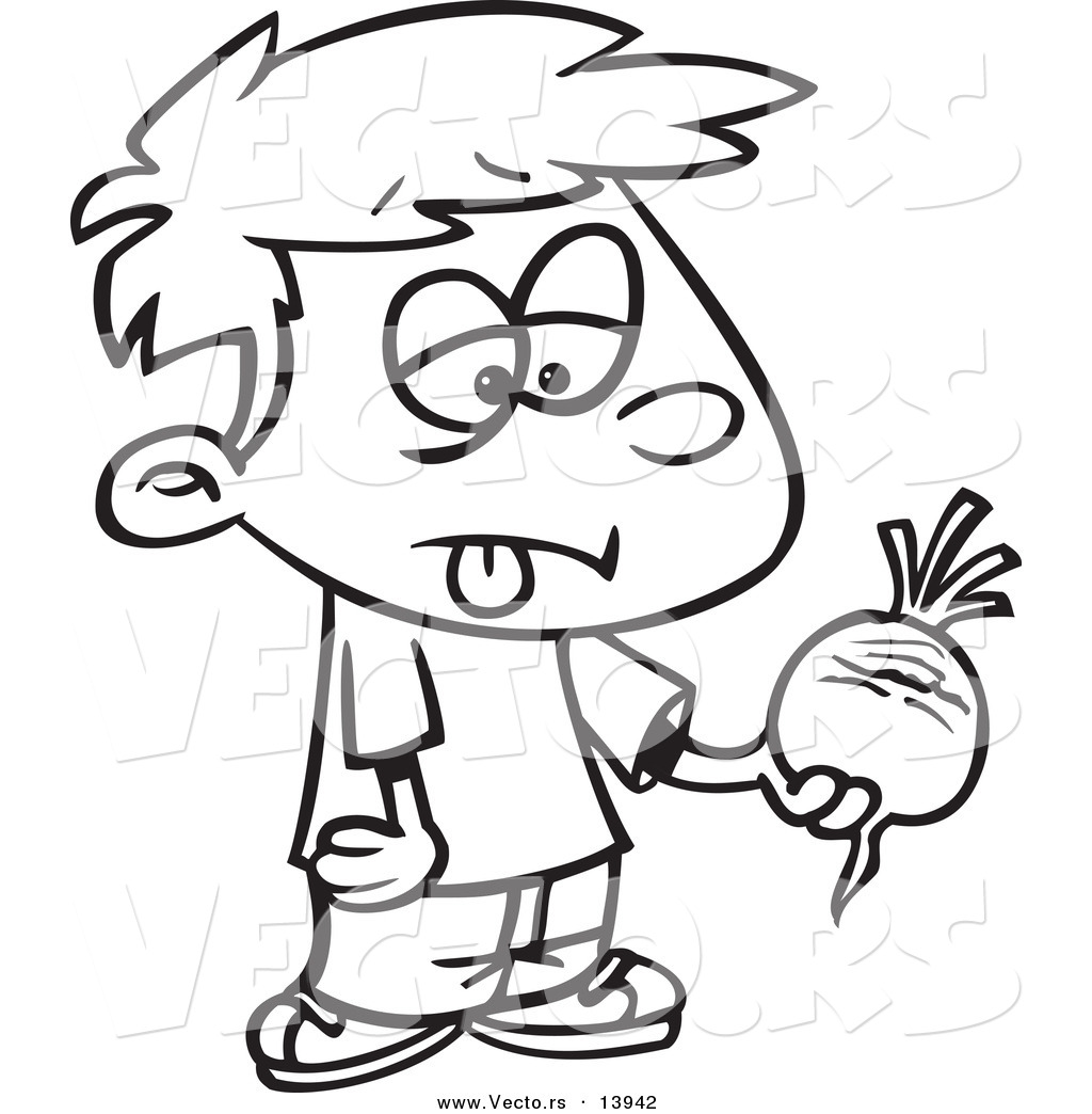 Vector Of A Cartoon Disgusted Boy Holding A Turnip 1024x1044 Vector Of A Cartoon Disgusted Boy Holding A Turnip