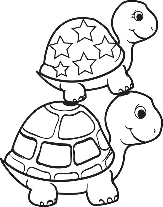 550x700 Turtle Coloring Sheet Free Printable Turtle On Top Of A Turtle