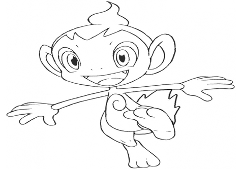 476x333 Chimchar Coloring Pokemon Pages